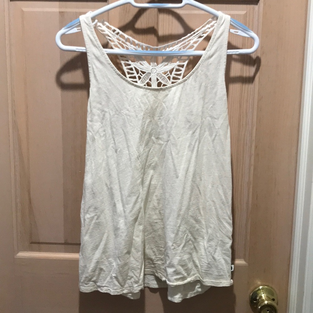 North Face lace detailed cream/ivory colored tank